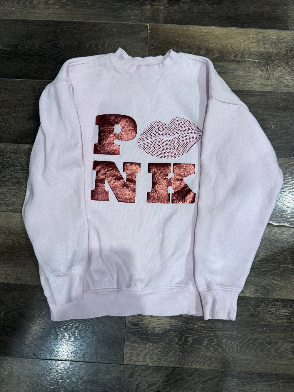 PINK Victoria’s Secret Logo Jeweled Lips Sweatshirt